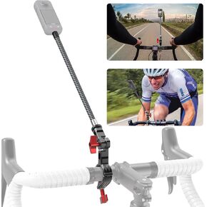 Bike Motorcycle Handlebar Mount for Insta360, Third-Person Bicycle Handlebar Selfie Stick Clamp Mount with 360°rotation Compatible with Insta360 X4 X3 X2 X ONE, GoPro, Perfect for Shooting Bike Video