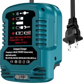 Mini Charger for Hitachi 18V 36V BSL1815 BSL1820 BSL1825 BSL1840 BSL1850 BSL1860 Battery Charger, 2A with LED Charger Station