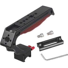 Quick Release Top Handle with NATO Rail Kit, Ergonomic Design, Lightweight Handle Grip with Cold Shoes with Safety Pins, Universal Top Handle Compatible with SmallRig Camera Cage Video Rig