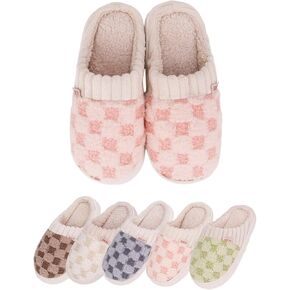 Cute Slippers Checkered Slippers Kawaii Home Slippers Fluffy Slippers Fuzzy Slippers Unisex