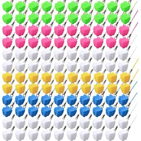 120 Pcs Kids Mutlicolor Tooth Savers Necklace Lost Teeth Storage Box Tooth Holders Necklaces Container for Boys Girls Keepsake Dentist Office Goodie Bag Fillers, 5 Colors