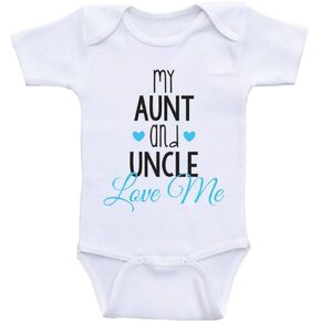 My Aunt And Uncle Love Me Short Sleeve cloths Newborn Bodysuit Baby Romper Unisex