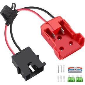 Power Wheels Adapter for Milwaukee M18 Battery with Wire Harness Connector, 12AWG Wire and 40A Fuse, Compatible for Fisher-Price 12V Power Wheels