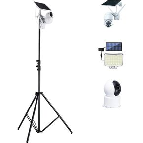 110"-43" Height Floor Holder Stand Mount for Security Camera, Height Adjustable 43-110",No-Drill Bracket Compatible with Solar Panel/Solar Flood Lights/Security Camera/CCTV Outdoor Indoor