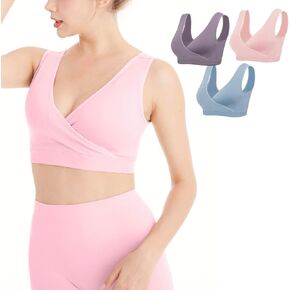 Nursing Sleep Bras Wirefree Maternity Breastfeeding Bras 3 Pack No Pads