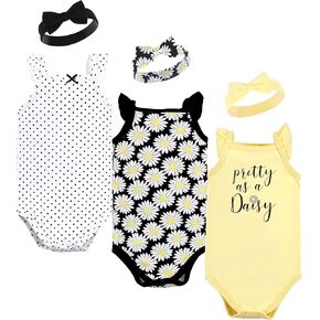 Hudson Baby girls Sleeveless Bodysuit and Headband SetBaby and Toddler T-Shirt Set in Kuwait