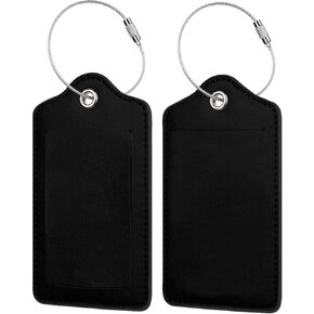 Sorority Luggage Tags for Privacy PU Leather Luggage Tags with Steel Ring 2 Pack