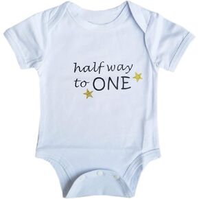 Kirei Sui Baby Boys Half Way to One 1/2 Birthday Bodysuit