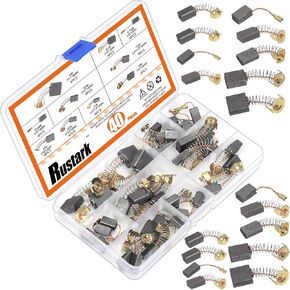 40Pcs 10 Different Sizes Electric Motor Carbon Brushes Set Brush Repairing Part Graphite Carbon Brush Motor Brushes Assortment Kit for Motor Replacement Power Tool Repair