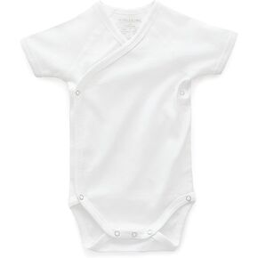 Organic Cotton Baby Girl Clothes & Baby Boy Clothes Kimono Onesie, Off-White Short Sleeve Bodysuit, Premium Fabric