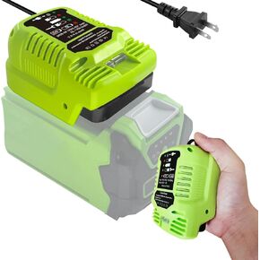for Greenworks 40V Battery Charger,Portable Mini Charger Adapter,Replacement Charger Compatible with 29482 29462 29472 BAF702 L-300 BAF704 BAF705Compatible with 40V G-MAX Power Tools(not for 24V)