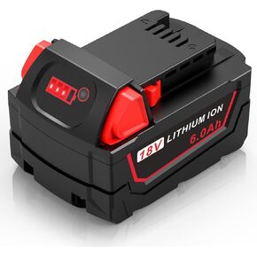 18V 6.0Ah Lithium Battery 2-Pack Replacement for Milwaukee WK18, Compatible with Milwaukee M18 Battery Tools and Charger 48-11-1850, 48-11-1852, 48-11-1865, 48-11-1862, 48-11-1840