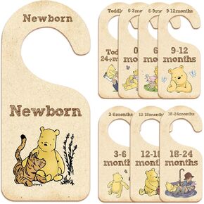 مقسم خزانة الأطفال من ويني - 8 قطع فواصل خشبية لخزانة الأطفال لتنظيم ملابس الأطفال، فواصل ملابس الأطفال للخزانة، فواصل شماعات ملابس ديكور الحضانة بتصميم ديزي in Kuwait