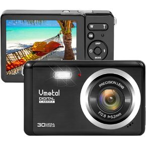 Digital Camera, FHD 1080P Kids Camera Point and Shoot Digital Cameras with 8X Zoom, Lanyard, Velvet Bag, Compact Small Camera for Kids Boys Girls (Black)