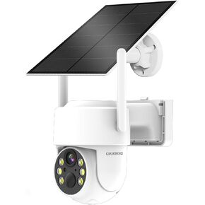 Solar Security Cameras Wireless Outdoor, 2.4 GHz WiFi Camera with Solar Panel, PIR, 4MP Color Night Vision, 2-Way Talk, IP66, Solar Powered, Cloud/SD