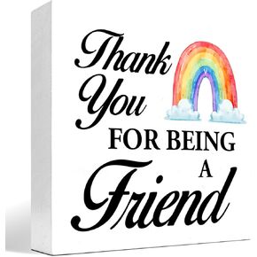z-crange Friends by Chance Sisters by Choice Wood Block Sign Desk Decor,Inspirational FriendshipWooden Box Plaque Sign Desk Decor for Home Girls Room Office Shelf Table Decorations