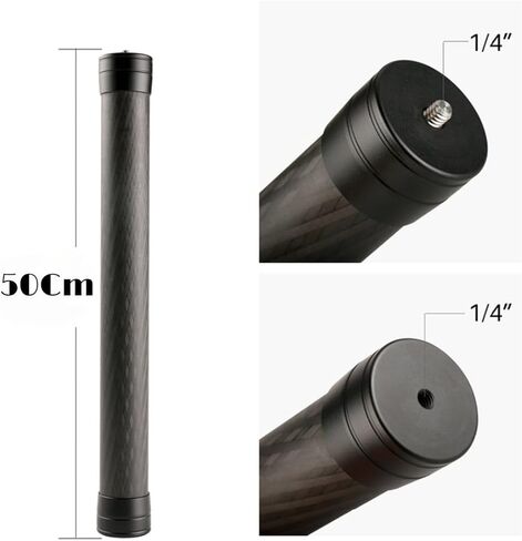 GetZget® 50Cm Long Extension Rod Compatible with DJI Ronin RS 4/3/2/RSC Series & Zhiyun Gimbal - Enhance Stability & Flexibility with 1/4" Screw Attachment (50Cm Long) in Saudi Arabia
