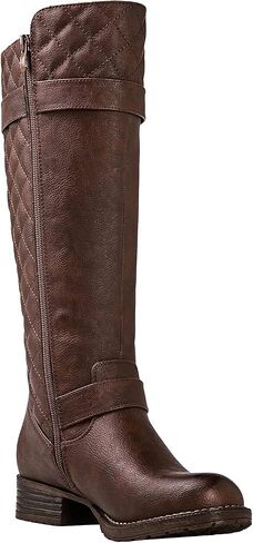 GLOBALWIN Women's Quilted Knee High Boots Low Heel Comfortable Fashion Dressy Riding Boots For Women in Saudi Arabia