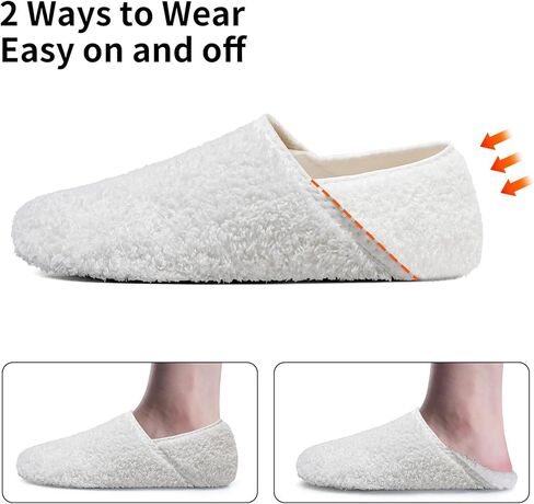 شباشب WateLves للسيدات والرجال خفيفة الوزن وقابلة للطي للسفر للاستخدام الداخلي والخارجي، شباشب منزلية مريحة مصنوعة من الفراء الصناعي ونعل مطاطي سهل الارتداء على الجورب in Kuwait