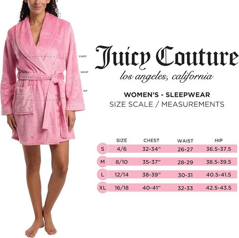 رداء Juicy Couture للسيدات فائق النعومة من القطيفة بياقة شال (الولايات المتحدة، ألفا، صغير، متوسط، عادي، عادي، أرجواني مثلج) in Saudi Arabia