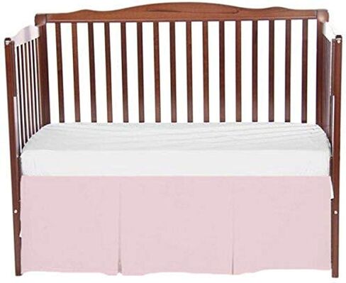 bkb Solid Tailored Mini Crib Skirt, White in Saudi Arabia