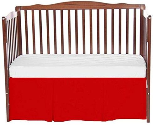 bkb Solid Tailored Mini Crib Skirt, White in Saudi Arabia