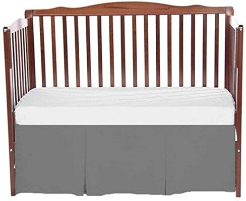 bkb Solid Tailored Mini Crib Skirt, White in Saudi Arabia