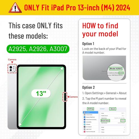 حافظة Fintie Folio لجهاز iPad Pro مقاس 13 بوصة (M4) 2024، غطاء حامل واقٍ متعدد الزوايا مع حامل أقلام وجيب، خاصية النوم/الاستيقاظ التلقائي، أسود in Saudi Arabia