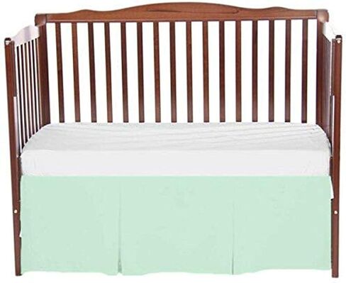bkb Solid Tailored Mini Crib Skirt, White in Saudi Arabia