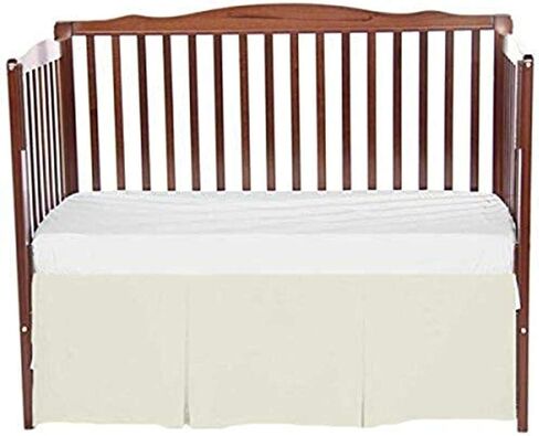 bkb Solid Tailored Mini Crib Skirt, White in Saudi Arabia