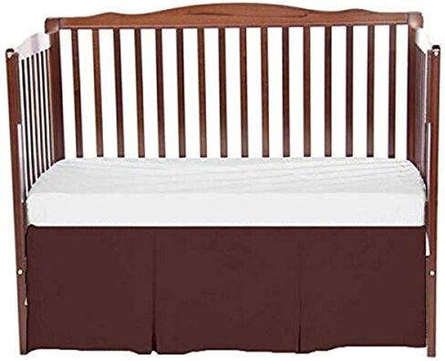 bkb Solid Tailored Mini Crib Skirt, White in Saudi Arabia