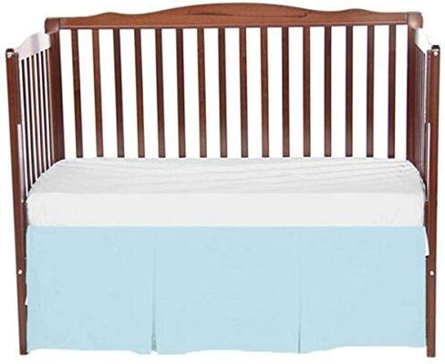 bkb Solid Tailored Mini Crib Skirt, White in Saudi Arabia