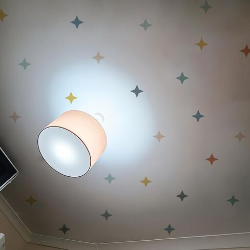Mid Century Modern Wall Stickers Peel and Stick, Transparent PVC Geometric Nursery Wall Decals, Wall Art Stickers Decor for Boys Bedroom Neutral Gender Playroom Kids Room, Retro Stars in Saudi Arabia