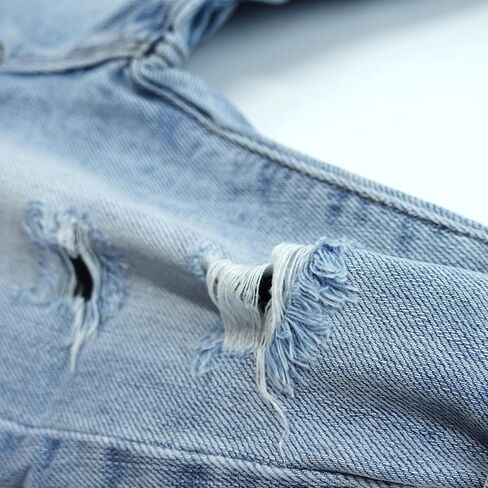 KIDSCOOL SPACE Infant Jeans,Baby Toddler Elastic Waist with D-Ring Ripped Denim Pants in Kuwait