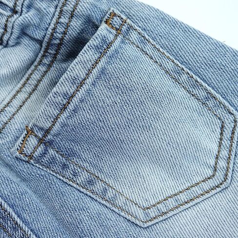 KIDSCOOL SPACE Infant Jeans,Baby Toddler Elastic Waist with D-Ring Ripped Denim Pants in Kuwait