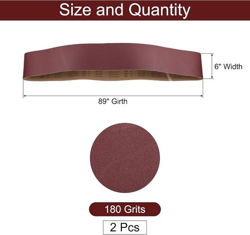 uxcell 2pcs 6" x 89" Sanding Belts 80 Grits Aluminum Oxide Abrasive Belt Sander Paper Sanding Papers for Metal Wood Grinding Polishing, Reddish Brown in Saudi Arabia