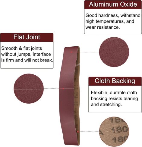 uxcell 2pcs 6" x 89" Sanding Belts 80 Grits Aluminum Oxide Abrasive Belt Sander Paper Sanding Papers for Metal Wood Grinding Polishing, Reddish Brown in Saudi Arabia