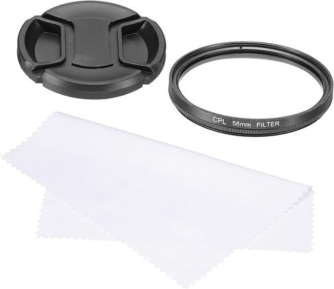 MECCANIXITY 62mm Circular Polarizer Filter, Double Sided Multi-Layer Coatings Polarizing Filter with Lens Cap Cleaning Cloth for Camera Lens in Saudi Arabia