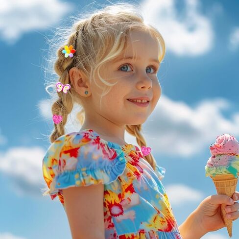 ربطات شعر للأطفال من بينك شيب للبنات: أربطة مطاطية ملونة للشعر - 28 قطعة ربطات شعر للأطفال الصغار مع ملحقات شعر ممتدة للفتيات الصغيرات مناسبة للشعر المموج والمجعد in Kuwait