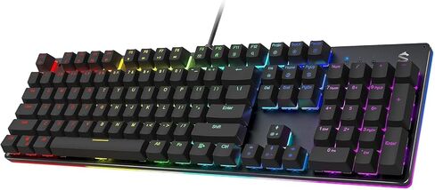 لوحة مفاتيح ميكانيكية للألعاب من Black Shark RGB بإضاءة خلفية LED مع مفاتيح حمراء، قابلة للبرمجة بالكامل، 104 مفاتيح مضادة للظلال للكمبيوتر المكتبي، Sixgill K2 in Saudi Arabia