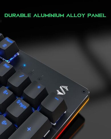 لوحة مفاتيح ميكانيكية للألعاب من Black Shark RGB بإضاءة خلفية LED مع مفاتيح حمراء، قابلة للبرمجة بالكامل، 104 مفاتيح مضادة للظلال للكمبيوتر المكتبي، Sixgill K2 in Saudi Arabia