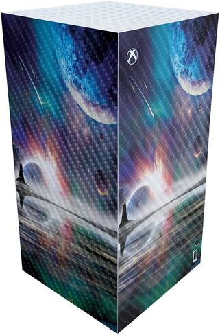 Carbon Fiber Gaming Skin Compatible with Microsoft Xbox Series X Digital Edition - Space Horizon - Premium 3M Vinyl Protective Wrap Decal Cover - Easy to Apply | Crafted in The USA by MightySkins in Saudi Arabia