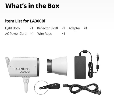 Godox LITEMONS LA300Bi ثنائي اللون COB فيديو ضوء Bowen Mount 2800K إلى 6500K CCT مع تعديل GM 122,000 lux @ 1m BR30 عاكس قياسي يدعم التحكم في التطبيق in Saudi Arabia