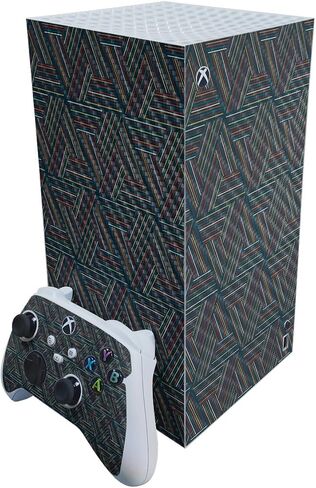Carbon Fiber Gaming Skin Compatible with Microsoft Xbox Series X Digital Edition - Pixel Pattern - Premium 3M Vinyl Protective Wrap Decal Cover - Easy to Apply | Crafted in The USA by MightySkins in Saudi Arabia
