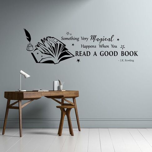 PLIGREAT Reading Corner Quotes Wall Stickers, Removable Vinyl Peel and Stick Wall Decals for Nursery Study Bedroom Playroom Classroom Reading Corner Wall Decoration Home Indoor DIY Wall Art Decor in Saudi Arabia