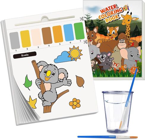 Paint By Water Books for Kids,Forest Animals Coloring Books-No Mess Painting for Toddlers,Travel Activities for Kids Ages 4-8，Magical Paint Set Fit for Birthday Toy Gift in Saudi Arabia