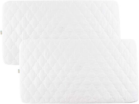 Bamuho Crib Mattress Protector, 2 Pack Waterproof Quilted Crib Mattress Pad Cover for Toddler Bed and Baby Crib, Skin Friendly, Noiseless, Machine Washable, 52 x 28 x 8 inch, White in Saudi Arabia