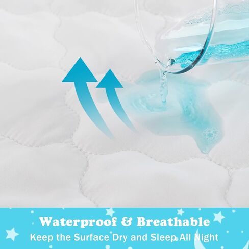 Bamuho Crib Mattress Protector, 2 Pack Waterproof Quilted Crib Mattress Pad Cover for Toddler Bed and Baby Crib, Skin Friendly, Noiseless, Machine Washable, 52 x 28 x 8 inch, White in Saudi Arabia