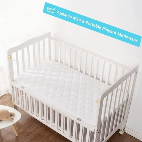 Bamuho Crib Mattress Protector, 2 Pack Waterproof Quilted Crib Mattress Pad Cover for Toddler Bed and Baby Crib, Skin Friendly, Noiseless, Machine Washable, 52 x 28 x 8 inch, White in Saudi Arabia