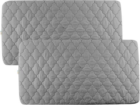 Bamuho Crib Mattress Protector, 2 Pack Waterproof Quilted Crib Mattress Pad Cover for Toddler Bed and Baby Crib, Skin Friendly, Noiseless, Machine Washable, 52 x 28 x 8 inch, White in Saudi Arabia